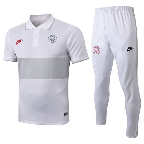 Polo Paris Saint Germain Conjunto Completo 2019 2020 Blanco Gris